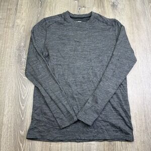 Terramar Woolskins Merino Pullover Mens Medium Gray Thermal Base Layer Shirt